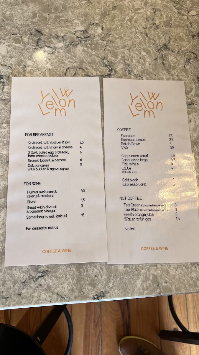 Menu Yellow Lemon Coffee & Wine Cafe-2